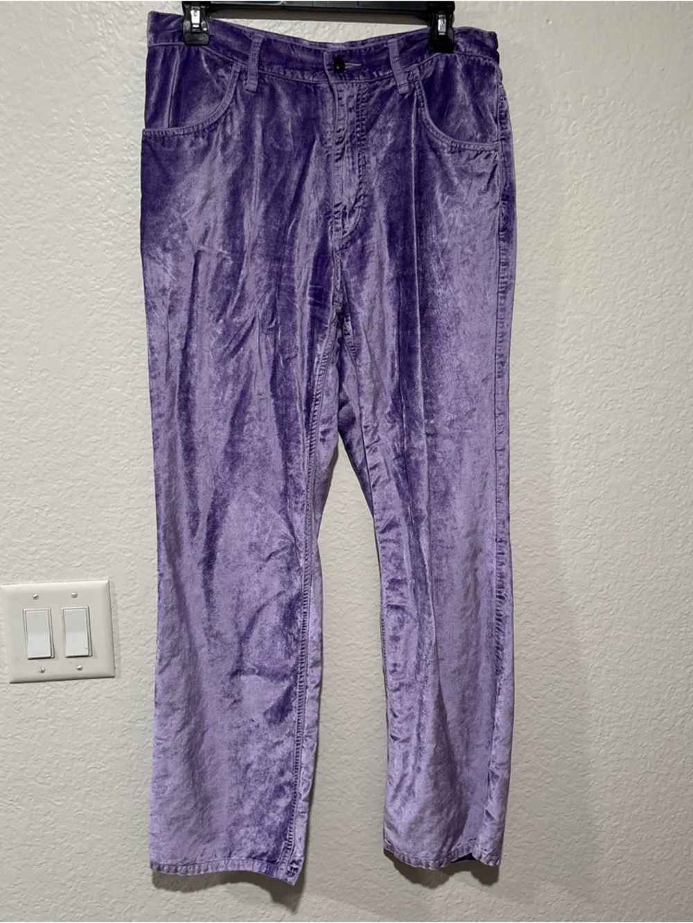Rag & Bone Jacey Purple Velvet Straight Leg Pants Size 8 - Picture 3 of 8
